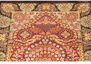 Tappeto Ghom Seta Floreale Bordeaux Avorio 63x94 Cm