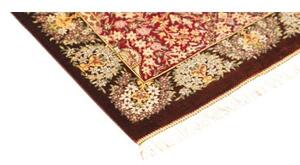 Tappeto Ghom Seta Floreale Bordeaux Avorio 63x94 Cm