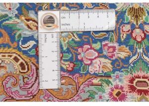 Tappeto Ghom Seta Medaglione Floreale Blu Cobalto Beige 80x117 Cm