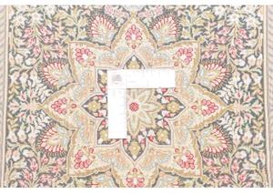 Tappeto Ghom Seta Medaglione Floreale Nero Rosso 62x90 Cm