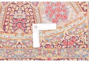 Tappeto Ghom Seta Medaglione Floreale Viola Beige 81x123 Cm