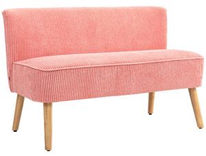 HOMCOM Divano a Due Posti, Design Scandinavo Elegante, Struttura in Legno Massello, Fino a 150 kg, 117 x 56,5 x 77 cm, Rosa