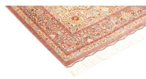 Tappeto Ghom Seta Medaglione Floreale Avorio Terracotta 79x123 Cm