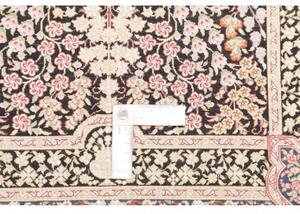 Tappeto Ghom Seta Medaglione Floreale Nero Avorio 79x118 Cm