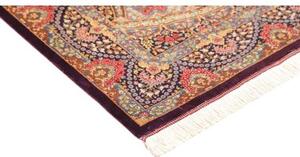 Tappeto Ghom Seta Medaglione Floreale Viola Beige 81x123 Cm