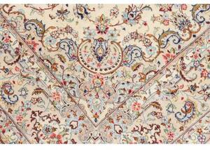 Tappeto Ghom Seta Medaglione Floreale Avorio Blu 100x153 Cm