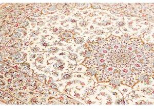 Tappeto Ghom Seta Medaglione Floreale Avorio Blu 99x150 Cm