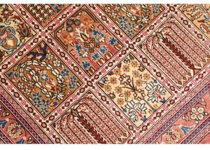 Tappeto Ghom Seta Geometrico Rosso Antico Beige Corsia 62x204 Cm