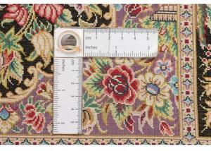 Tappeto Ghom Seta Patchwork Nero Multicolore 100x149 Cm