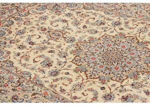 Tappeto Ghom Seta Medaglione Floreale Avorio Blu 100x153 Cm
