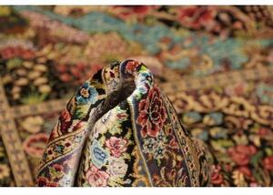 Tappeto Ghom Seta Patchwork Nero Multicolore 100x149 Cm