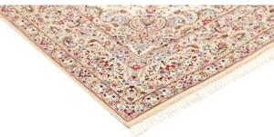 Tappeto Ghom Seta Medaglione Floreale Avorio Blu 99x150 Cm