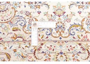 Tappeto Ghom Seta Medaglione Floreale Avorio Blu 99x150 Cm