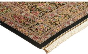Tappeto Ghom Seta Patchwork Nero Multicolore 100x149 Cm