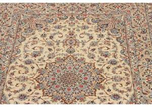 Tappeto Ghom Seta Medaglione Floreale Avorio Blu 100x153 Cm