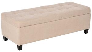 HOMCOM Polsterbank con spazio di stoccaggio, dettaglio di bottoni, fino a 120 kg, 125 x 49 x 41,5 cm, Beige