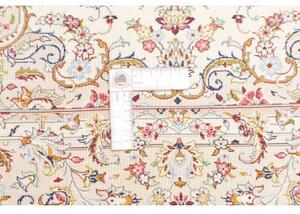 Tappeto Ghom Seta Medaglione Floreale Avorio Blu 99x150 Cm