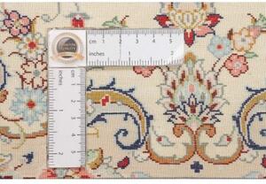 Tappeto Ghom Seta Medaglione Floreale Avorio Blu 100x153 Cm