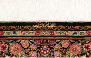 Tappeto Ghom Seta Medaglione Floreale Nero Rosa 100x151 Cm