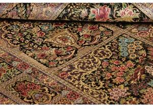 Tappeto Ghom Seta Patchwork Nero Multicolore 100x149 Cm
