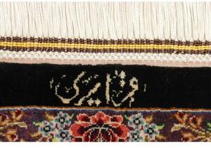 Tappeto Ghom Seta Patchwork Nero Multicolore 100x149 Cm