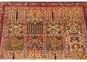 Tappeto Ghom Seta Geometrico Rosso Antico Beige Corsia 62x204 Cm