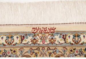Tappeto Ghom Seta Medaglione Floreale Avorio Beige 130x197 Cm