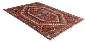 Tappeto Shiraz Fine Geometrico Rosso Mattone Blu Scuro 175x238 Cm