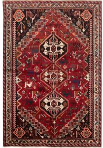 Tappeto Shiraz Fine Geometrico Rosso Nero 173x257 Cm