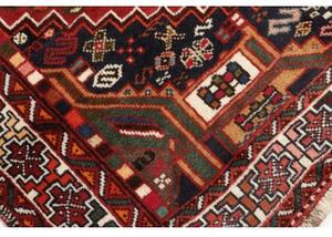 Tappeto Shiraz Fine Geometrico Rosso Mattone Blu Scuro 175x238 Cm
