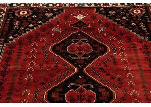 Tappeto Shiraz Stilizzato Rosso Nero 163x253 Cm