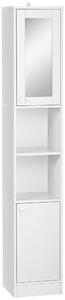 Kleankin Mobile Colonna Bagno Armadio Alto con Ripiano Regolabile - 30 x 28 x 170 cm - Bianco