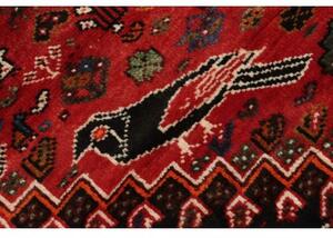 Tappeto Shiraz Fine Geometrico Rosso Scuro Nero 167x268 Cm