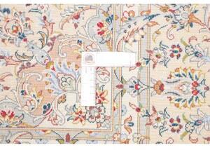 Tappeto Ghom Seta Medaglione Floreale Avorio Beige 130x197 Cm