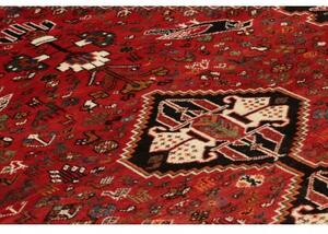Tappeto Shiraz Fine Geometrico Rosso Scuro Nero 167x268 Cm
