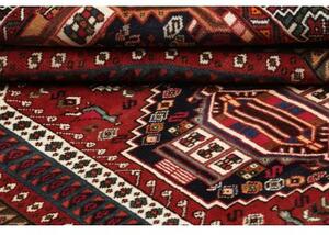 Tappeto Shiraz Fine Geometrico Rosso Mattone Blu Scuro 175x238 Cm