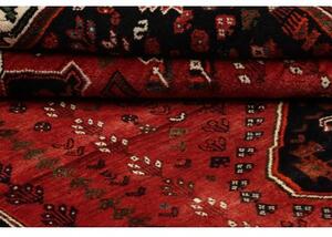 Tappeto Shiraz Stilizzato Rosso Nero 163x253 Cm