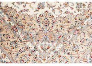 Tappeto Ghom Seta Medaglione Floreale Avorio Beige 130x197 Cm