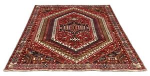 Tappeto Shiraz Fine Geometrico Rosso Mattone Blu Scuro 175x238 Cm