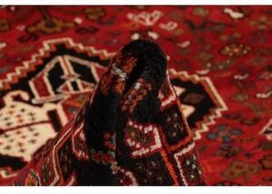 Tappeto Shiraz Fine Geometrico Rosso Scuro Nero 167x268 Cm