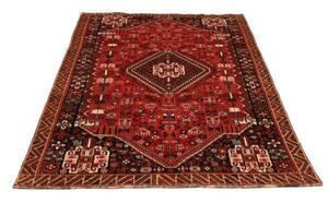 Tappeto Shiraz Fine Stilizzato Rosso Marrone Scuro 158x257 Cm