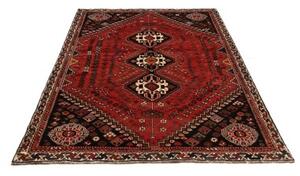 Tappeto Shiraz Stilizzato Rosso Nero 172x267 Cm