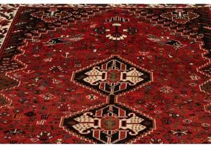 Tappeto Shiraz Fine Geometrico Rosso Scuro Nero 167x268 Cm