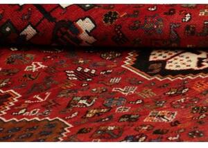 Tappeto Shiraz Fine Geometrico Rosso Scuro Nero 167x268 Cm