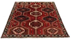 Tappeto Shiraz Fine Stilizzato Rosso Blu Scuro 157x230 Cm