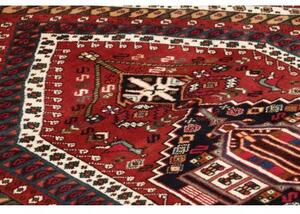Tappeto Shiraz Fine Geometrico Rosso Mattone Blu Scuro 175x238 Cm