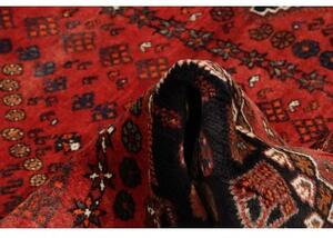 Tappeto Shiraz Stilizzato Rosso Nero 172x267 Cm