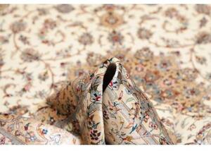 Tappeto Ghom Seta Medaglione Floreale Avorio Beige 130x197 Cm