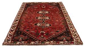 Tappeto Shiraz Fine Geometrico Rosso Scuro Nero 167x268 Cm