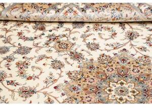 Tappeto Ghom Seta Medaglione Floreale Avorio Beige 130x197 Cm